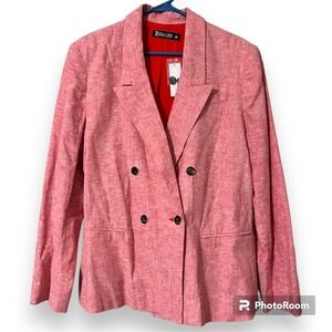 7th Avenue NY&C Design Studio large reddish pink blazer with belt two buttons